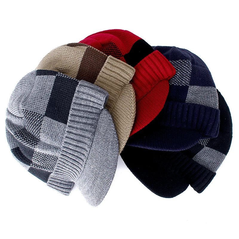 Высококачественные хлопковые зимние шапки с меховыми полями Skullies Beanies, шапка для мужчин и женщин, шерстяные шапки, маска Gorras Bonnet, вязаная шапка