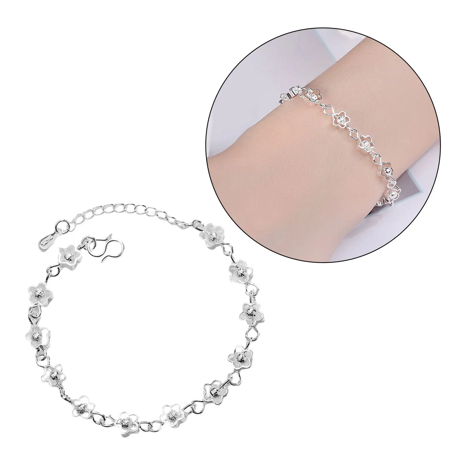 

Womens Mother Bracelet Plum Flower Accessories Wedding Bridesmaid Charm