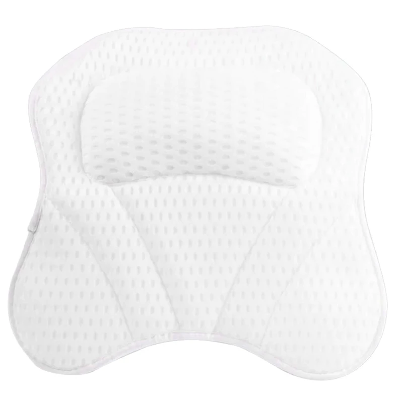 

Bath Pillow For Tub Bathtub Pillow With Neck Shoulder Back Support 4D Air Mesh Bath Accessories 6 Strong Suction Cups