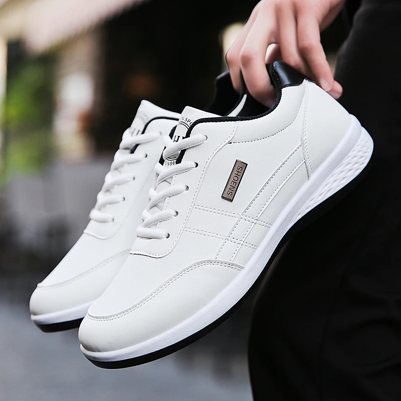 

Mens Winter Sneakers Man Leather Casual Shoes Fashion Lace Up Mens White Shoes Male Outdoor Sneaker Men Sports Shoes Leather Men