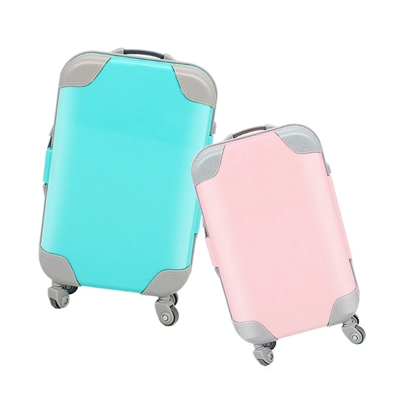 

Mini Trolley False Eyelashes Packaging Box Simulation Luggage Storage Box Dolls Travel Suitcase Packing Case