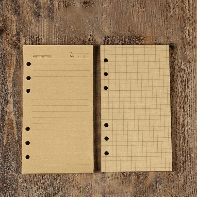 

400Sheet Kraft Paper A6 Loose Leaf Notebook Core Spiral Binder Inner Inside Page Diary Weekly Planner Refill School Stationery