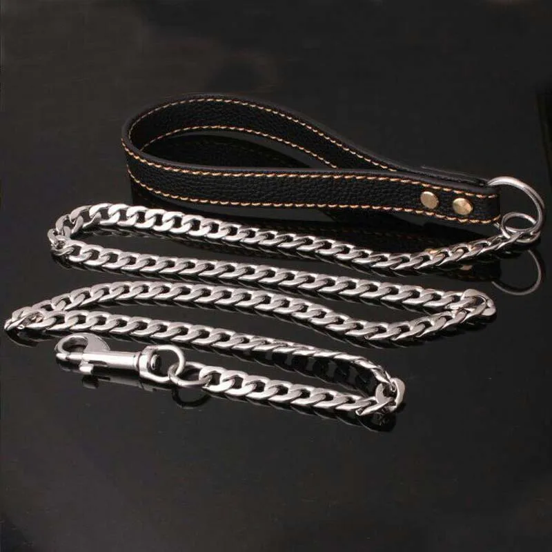 Роскошные золотые собачий поводок для средних и больших собак Нержавеющая сталь