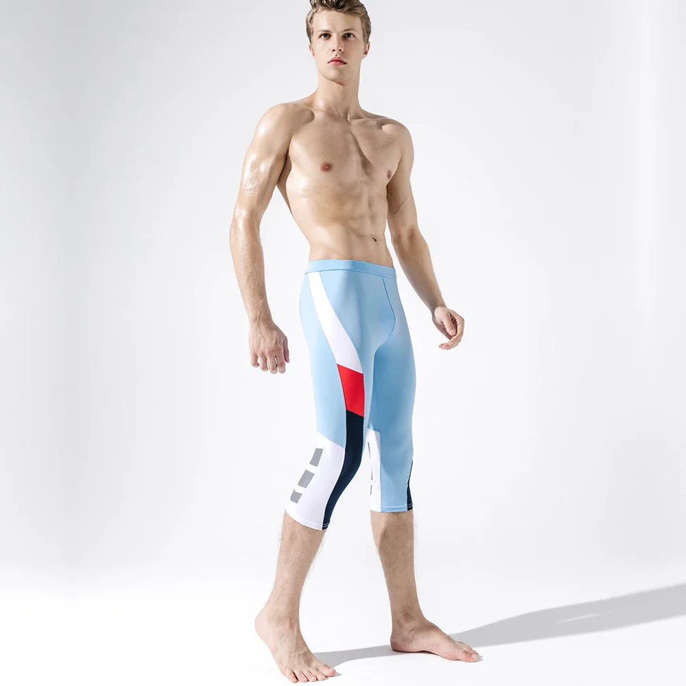 

Summer Men Sport Pant Stretch Leggings Tight cropped pant Running Jogger Fitness Gym Athletic Track Pant Activewear Sweatpant