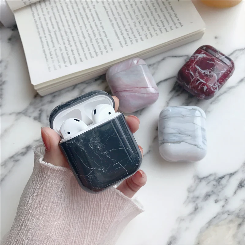 Агат мраморный чехол беспроводные наушники для AirPods защитный Аксессуары Жесткий