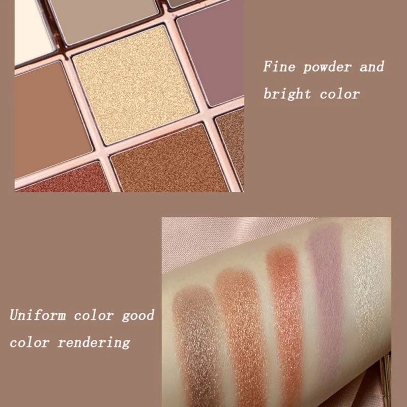 Палитра теней для век с 9 оттенками водостойкие стойкие блестящие матовые тени