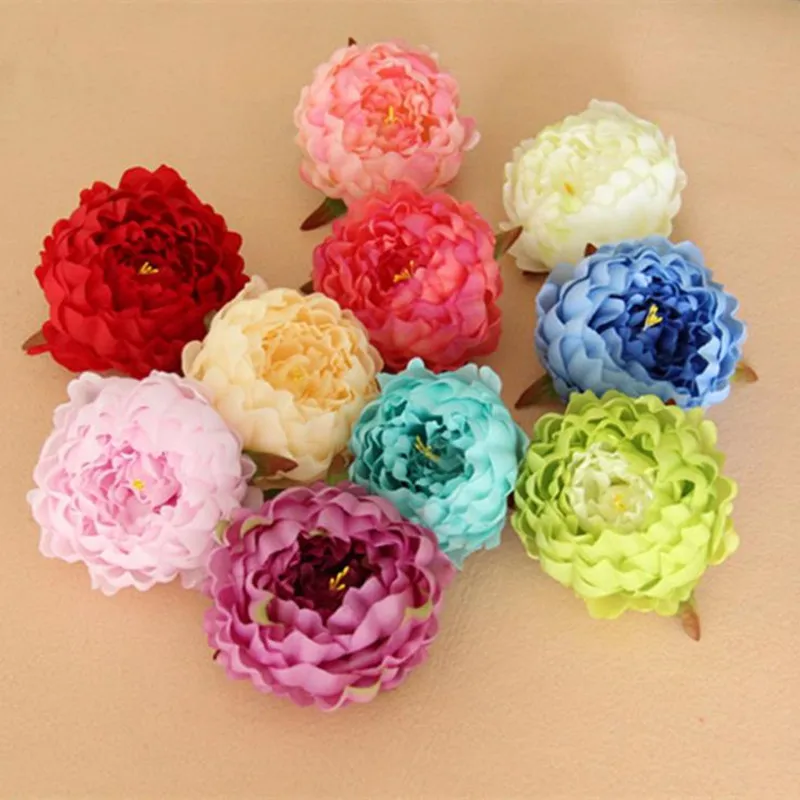 

48pcs Artificial Peony Flower Heads 10cm Simulation Peony Flower Head for Wedding Christmas Party Decoration DIY Jewlery