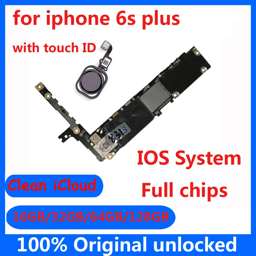 Оригинальная разблокированная материнская плата для Iphone 6s plus 6sp с/без Touch ID 16 ГБ 32