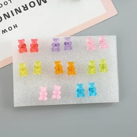 1pair 128mm women earrings cartoon resin gummy bear candy stud earrings for kids girls teens birthday gift