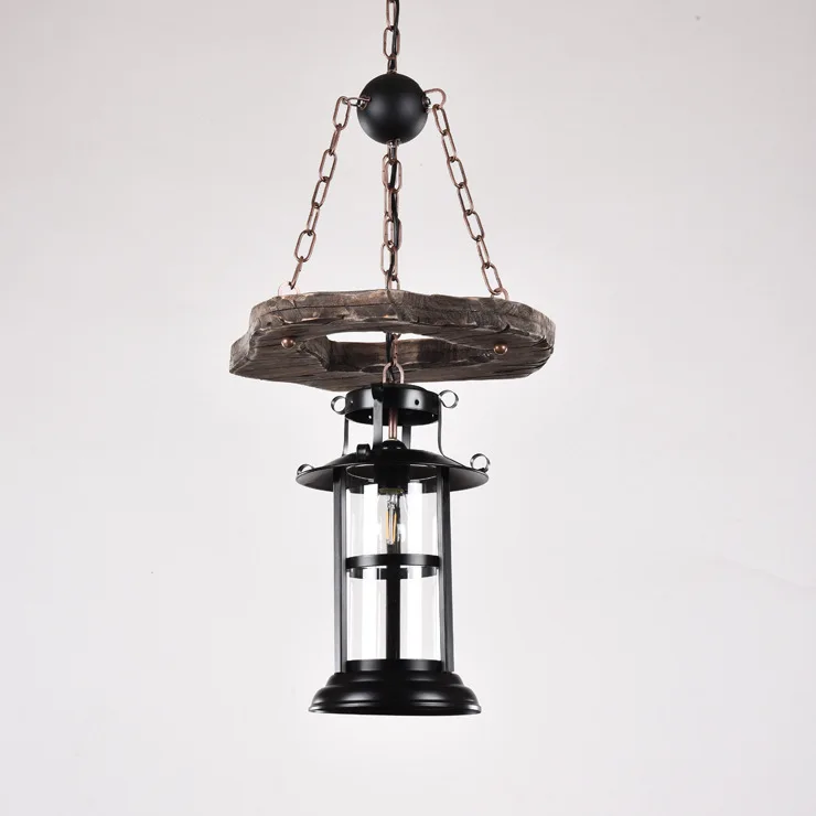 Промышленный подвесной светильник в скандинавском стиле с черной ржавчиной E27