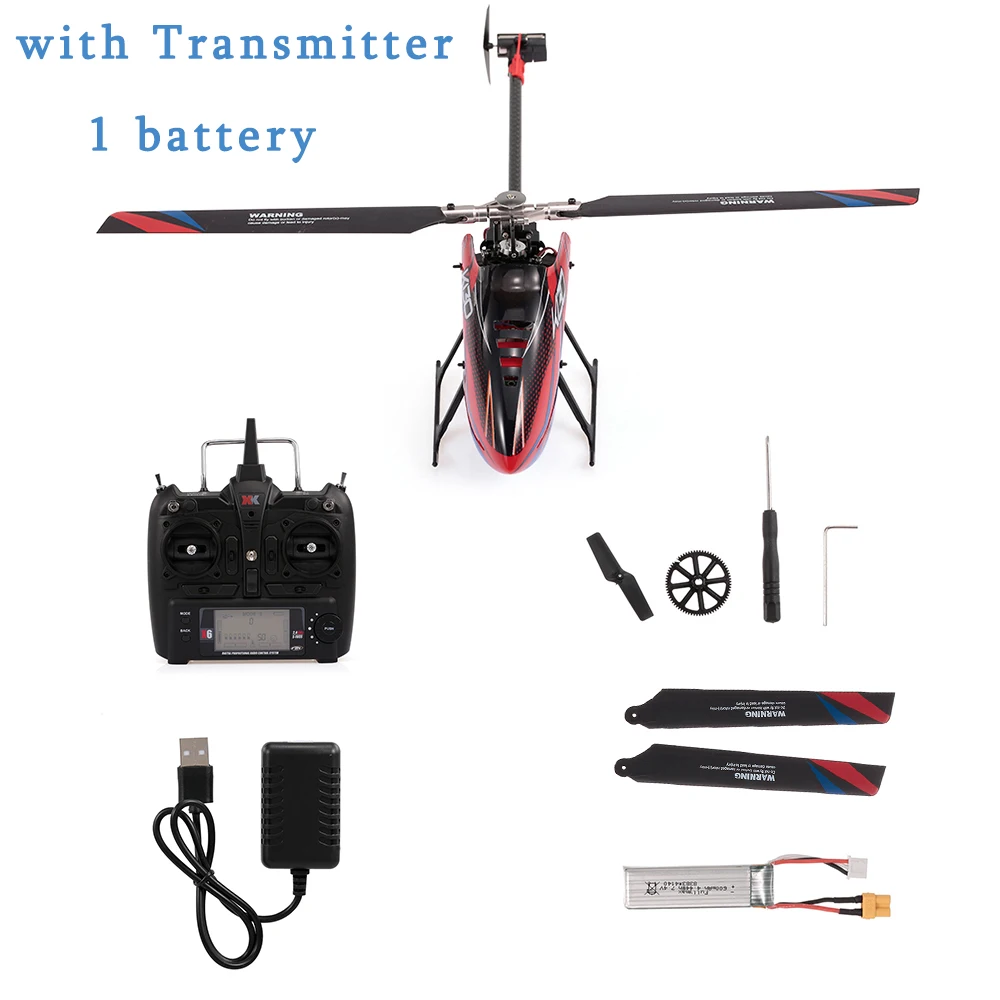 with Transmitter 1B WLtoys XK K130-B Радиоуправляемый вертолет бесщеточный 3D6G безлетный S-FHSS трюк на дистанционном управлении Вертолет игрушка с 3 батареями - Цвет: with Transmitter 1B