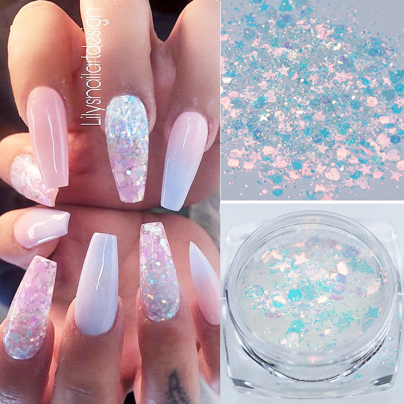 Хлопья с блестками для ногтей AB Color блестящее украшение пудра блестящая цветной