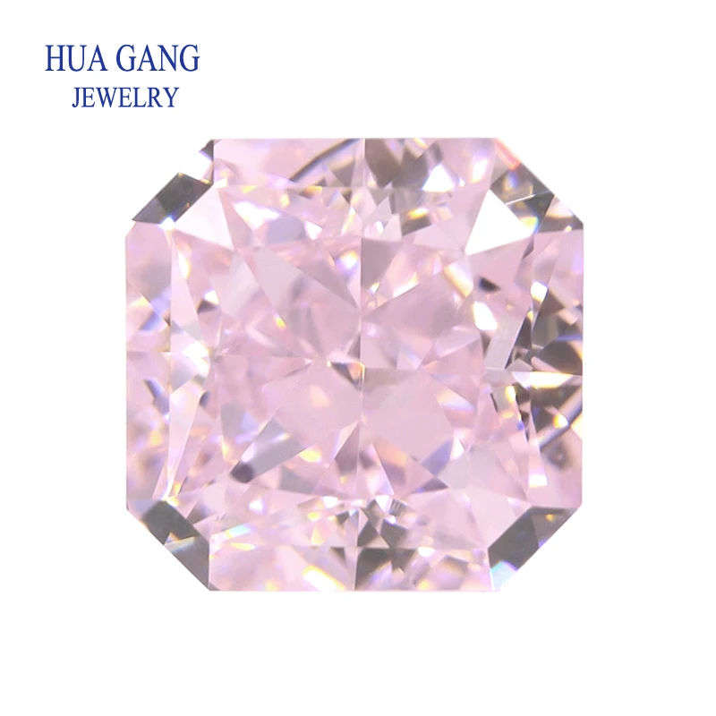 

6x6-10x10mm 9A Top Quality Square Cut Light Pink Loose CZ Stone Synthetic Gems Cubic Zirconia Beads For Jewelry Free Shipping