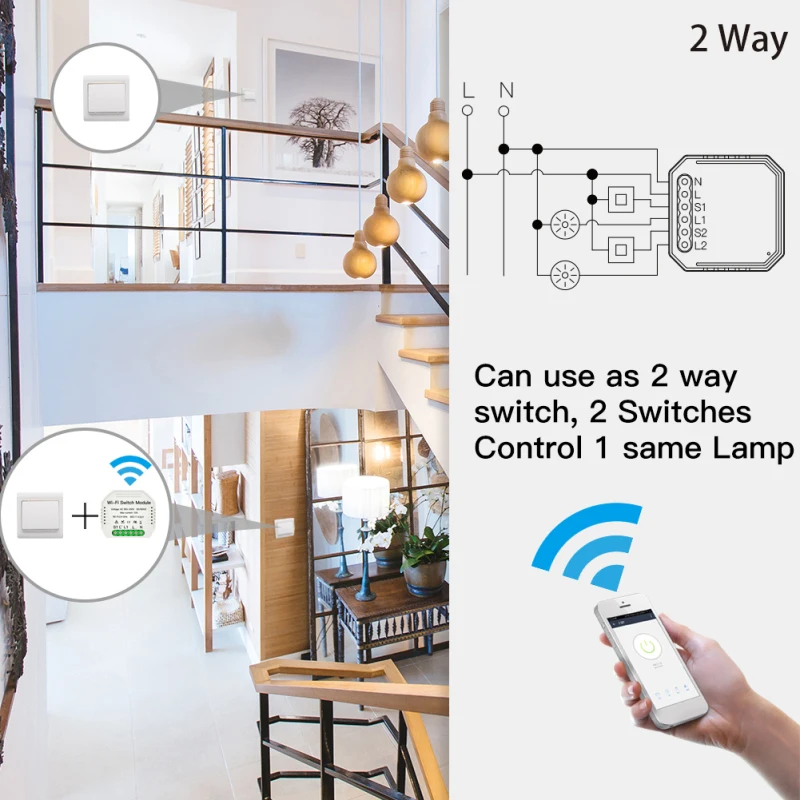Умный переключатель Wi-Fi, светильник с поддержкой таймера Smart Life/Tuya домашний автоматический переключатель DIY модуль работает с Alexa Google Home
