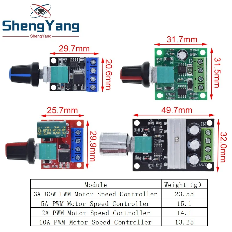 Регулятор скорости двигателя, 1,8-35 В, 2 А, 3 А, 5 А, 10 А, 30 Вт, 80 Вт, 90 Вт