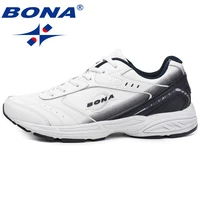 bona new men running shoes lace up men loafers split leather men flats outdoor sneakers casual shoes zapatillas sports shoes