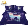 BlessLiving Llama Kids Bedding Set Alpaca Comforter Cover Set 3pcs Magic Bed Cover With Pillowcase Cute Animal Bed Set Full Size 1
