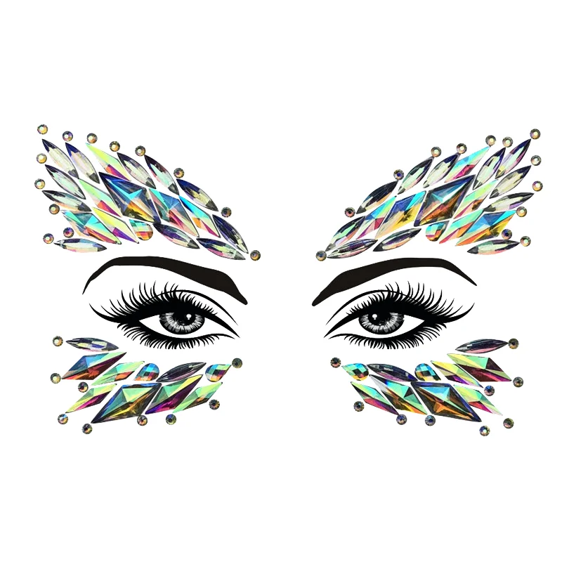 1 шт. рождественские DIY наклейки для бровей лица боди арта клей с кристаллами