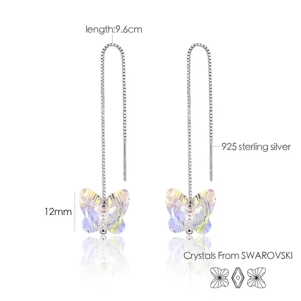 Женские серьги-подвески с кристаллами Swarovski модные свадебные серьги