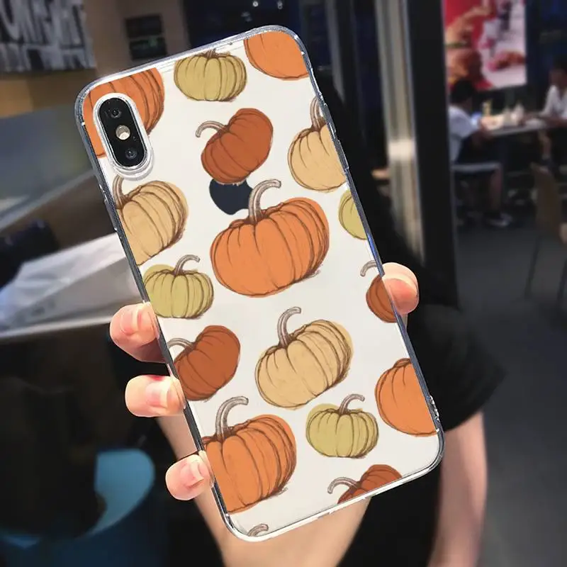 

pumpkin autumn pattern Phone Cases Transparent soft For iphone 5 5s 5c se 6 6s 7 8 11 12 plus mini x xs xr pro max