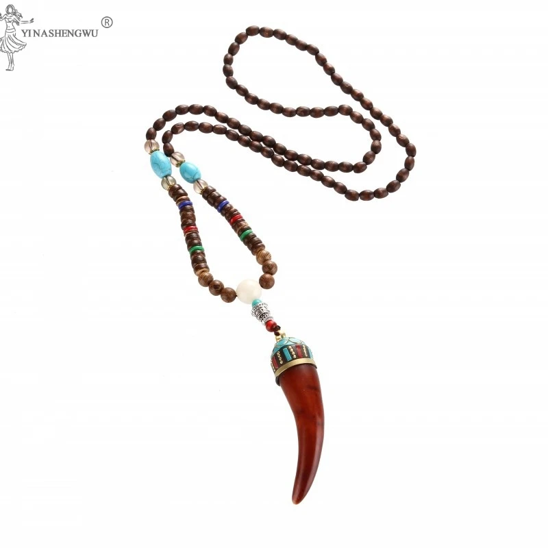 Женское Ожерелье кимоно с коротким ветром в японском стиле подвеска зуб от