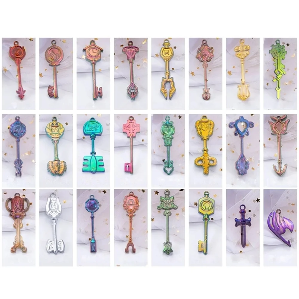 

24 Styles Key Charms Keychain Wedding Party Decoration Favors Resin Casting Mold Whole Board Key Collection Making Tools