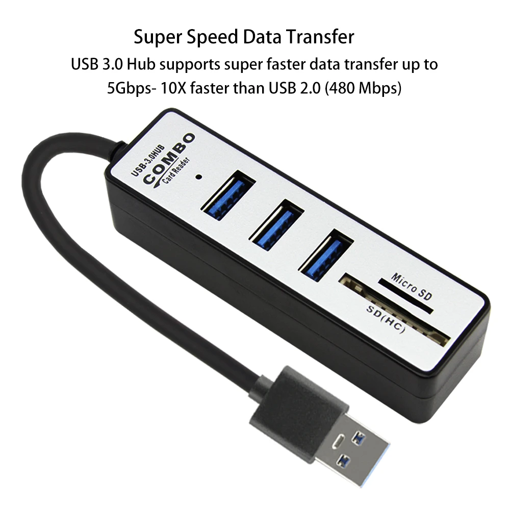 CHYI usb хаб 3 0 мульти порт в одном сплиттер Usb3.0 2 Hab Micro SD/TF кардридер концентраторы