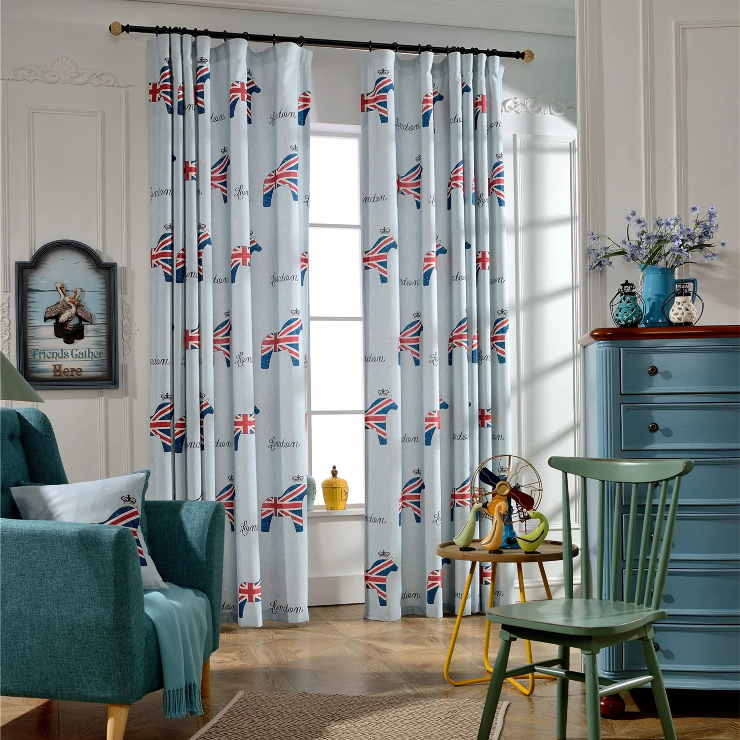 

New Fashion Blackout Window Curtains For Kids Living Room Bedroom Custom Made Children Home Decorative