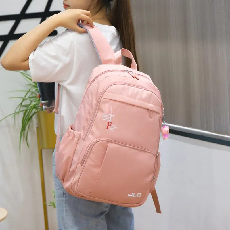 

High School Bags for Teenage Girls Sweet Backpacks Women Large Capacity Nylon Schoolbag Campus Student Bookbag 2021