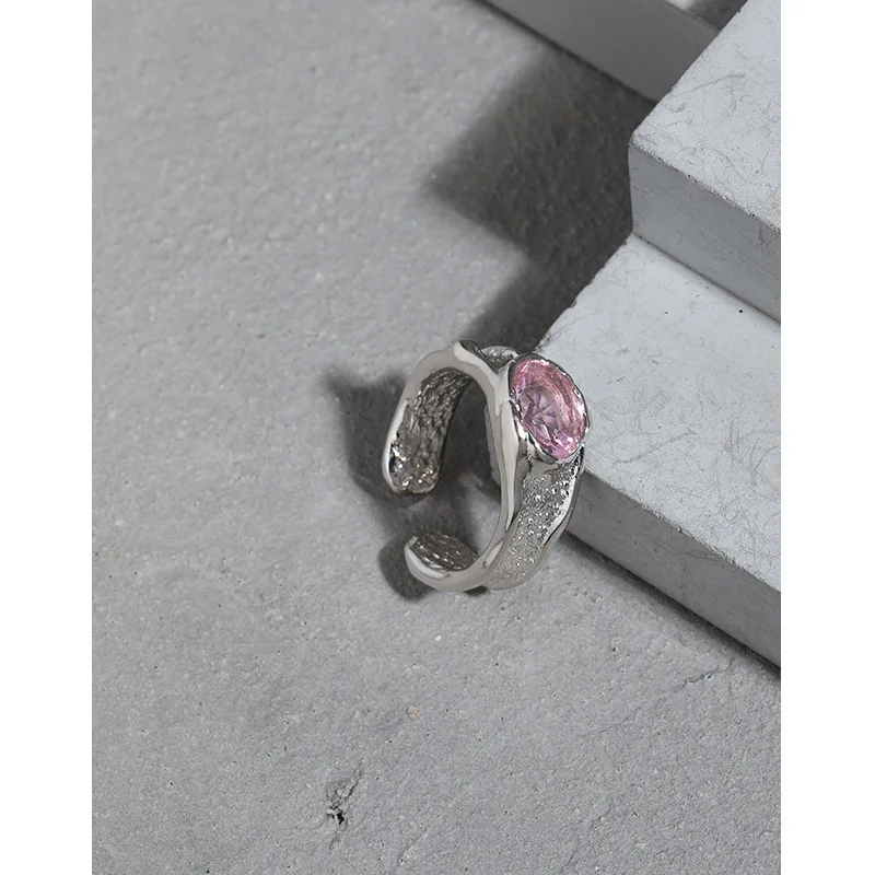 

Ins нишевой дизайн минималистичный светлый роскошный микро-инкрустированный фианит текстура S925 Стерлинговое Серебро открытое женское коль...