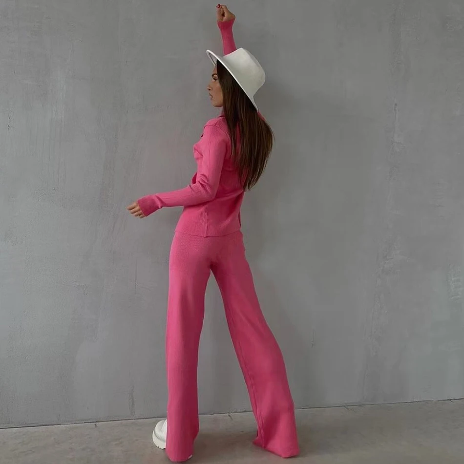 Высококачественный модный женский трикотажный облегающий комплект из 2