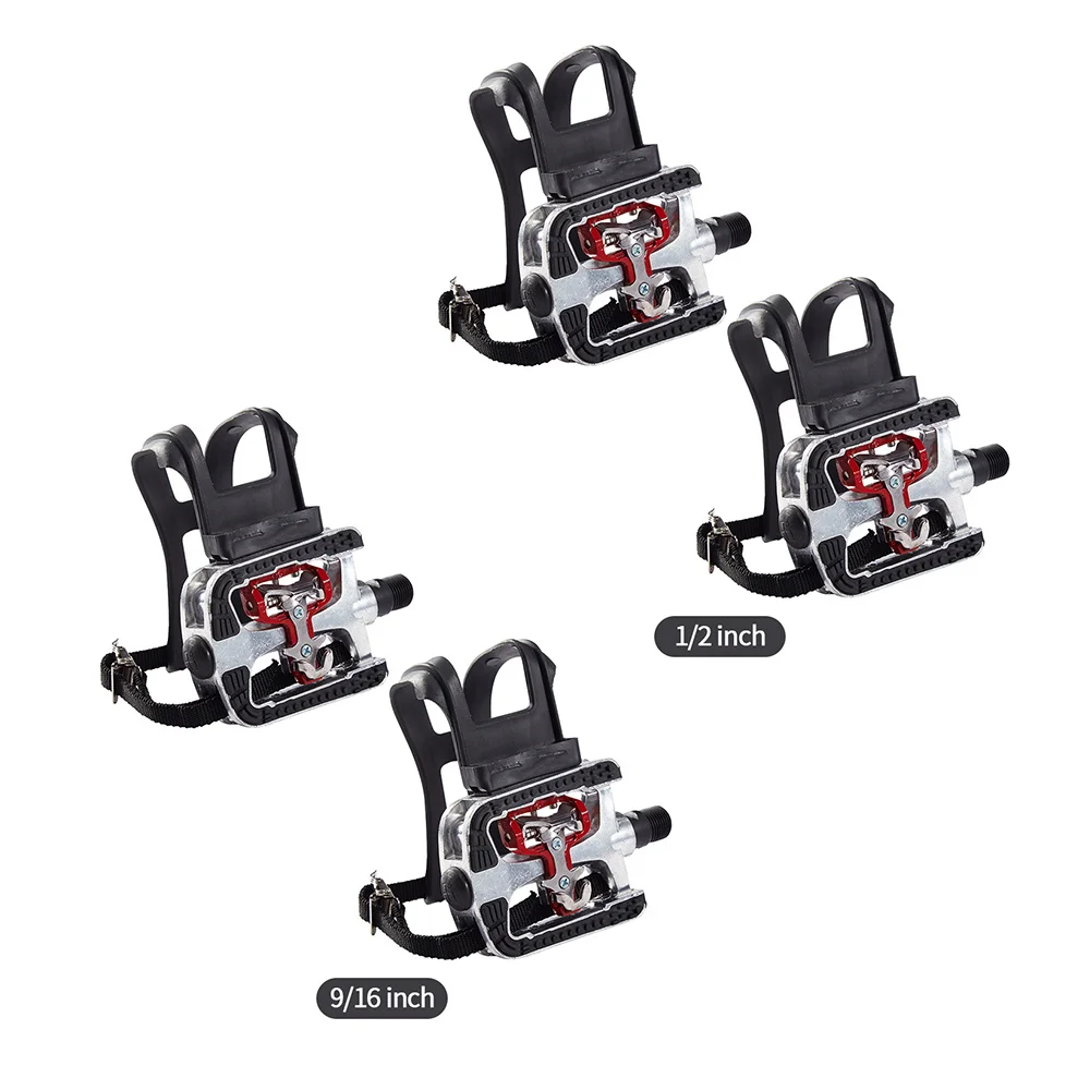 

Fitness Bike Pedal With Strap Flat Bike Pedals MTB Road Non-Slip Aluminum Alloy Exercise Cycling Pedal Part Bicycle Accessories