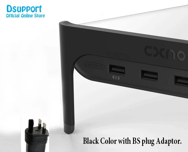 BS Plug-USB2.0-Black Настольный монитор, подставка для ноутбука, нескользящая настольная подставка с 4 портами usb-хаб, передача данных и быстрое зарядное устройство - Цвет: BS Plug-USB2.0-Black
