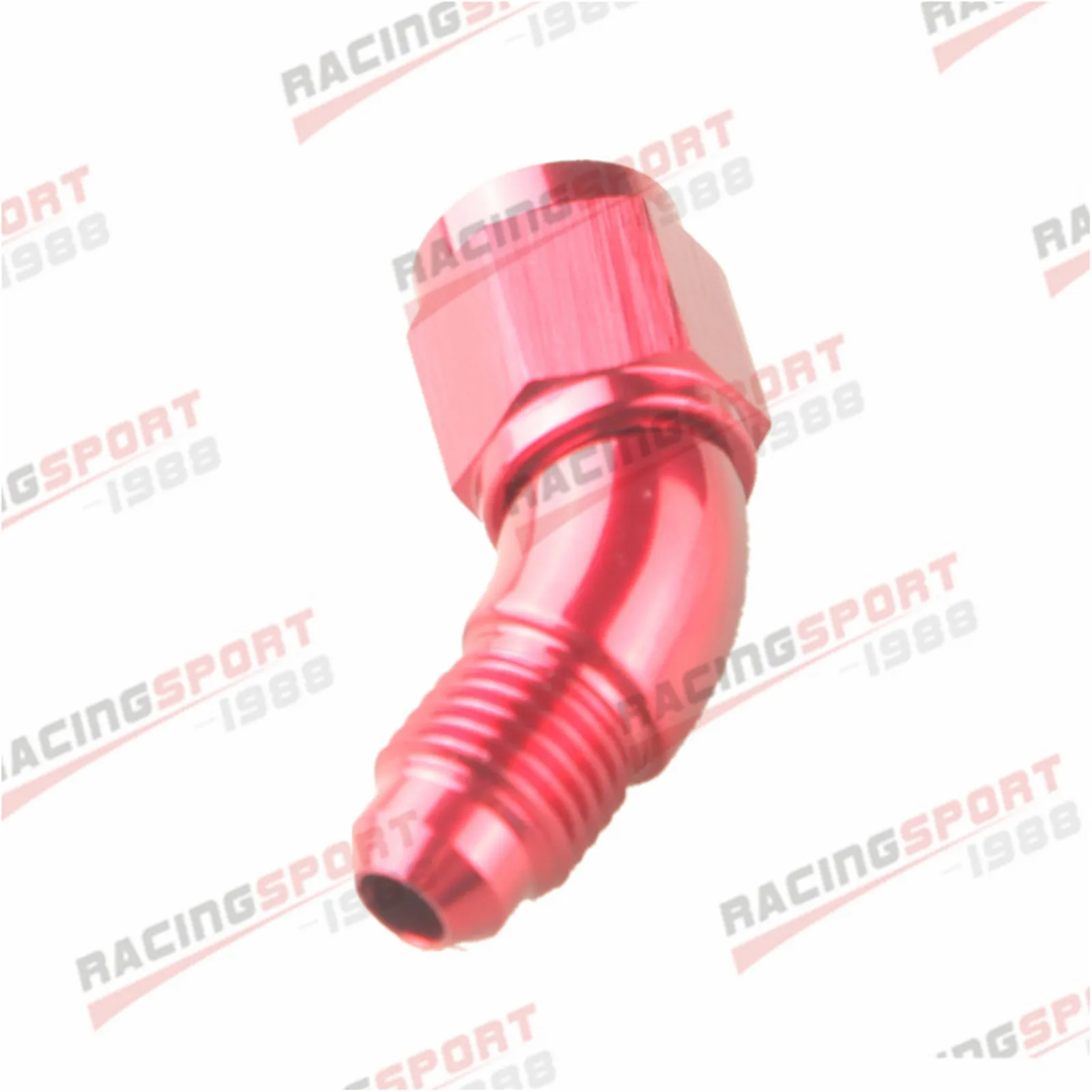 

4AN To AN-4 Female To Male 45 Degree Full Flow Adapter Fitting Aluminum Red