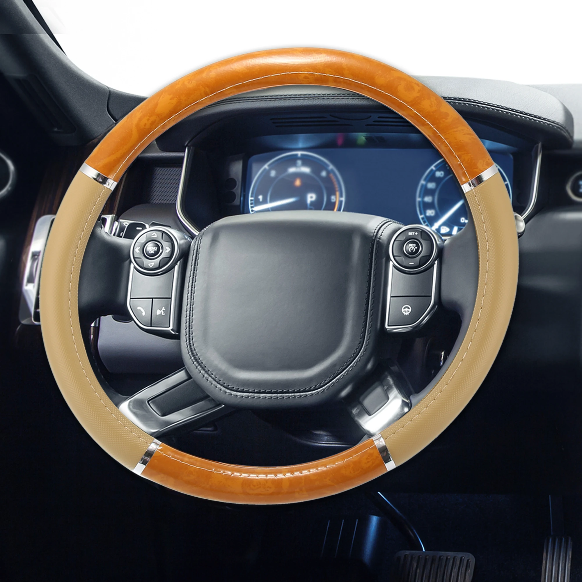 

Uxcell 38CM Car Steering Wheel Case Cover Breathable Anti Slip Steering Wheel Grip Cover Universal for Car Sedan SUV 10 Colors