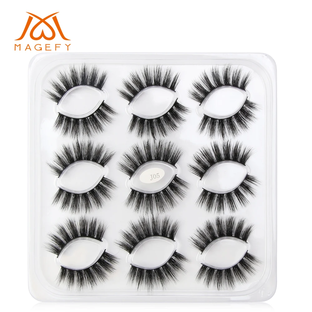 

MAGEFY 9 Pairs Eyelashes 3d Mink Lashes Makeup Hand Made Mink Eyelashes Volume Cruelty Free Mink False Eyelashes Dramatic Lashes