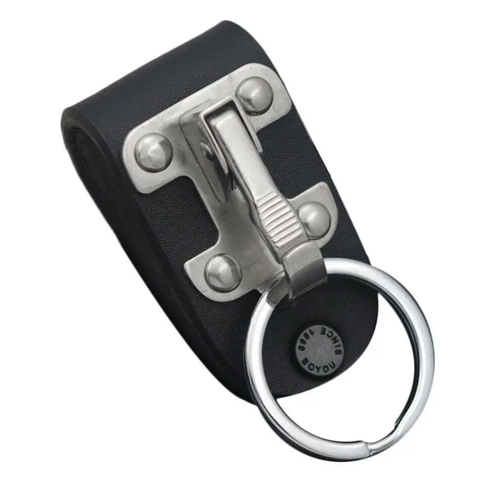 Брелок для мужчин черный из искусственной кожи нержавеющей стали брелок бизнес