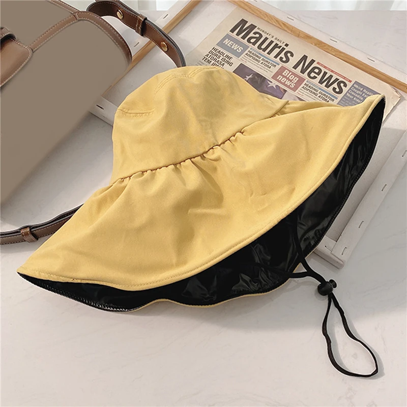 Шляпа Женская Солнцезащитная тонкая корейский стиль рыбацкая шляпа с большими