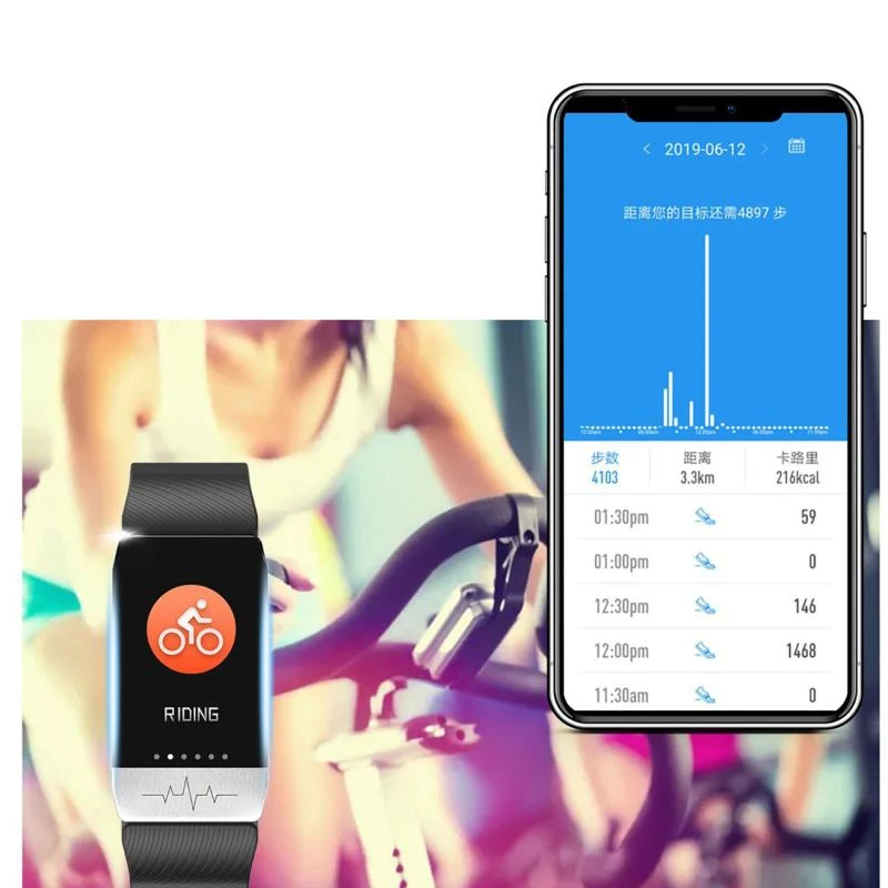 

Fitness Bracelet Ip67 Waterproof Sport Fitness Tracker Blood Pressure Heart Rate Pedometer Smart Watch For Android IOS