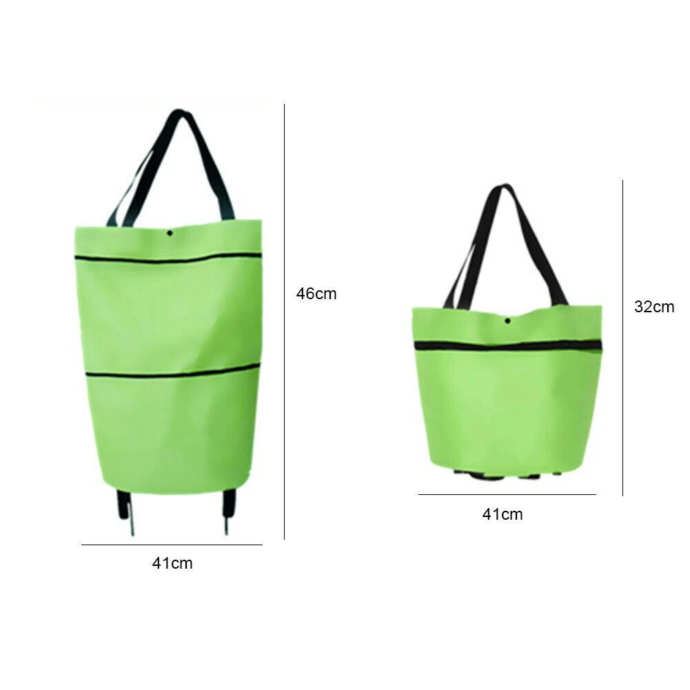 

NEW Folding Bags wheels on Trolley Lightweight Grocery Shopping Foldable Shopper