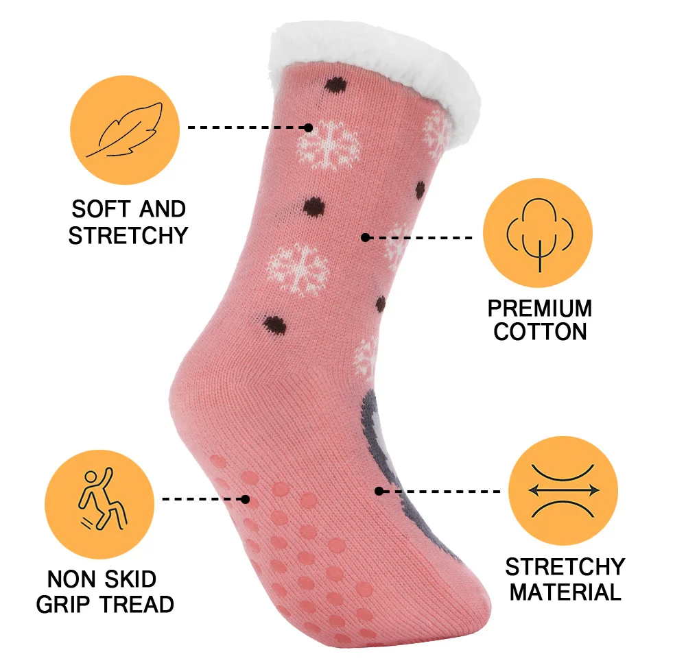 

Ladies Floor Female Sock Women's Slippers Sock Plush Bedroom Silicone Non-slip Grip Comfy Dog Designer Thermal Fuzzy Winter Sock