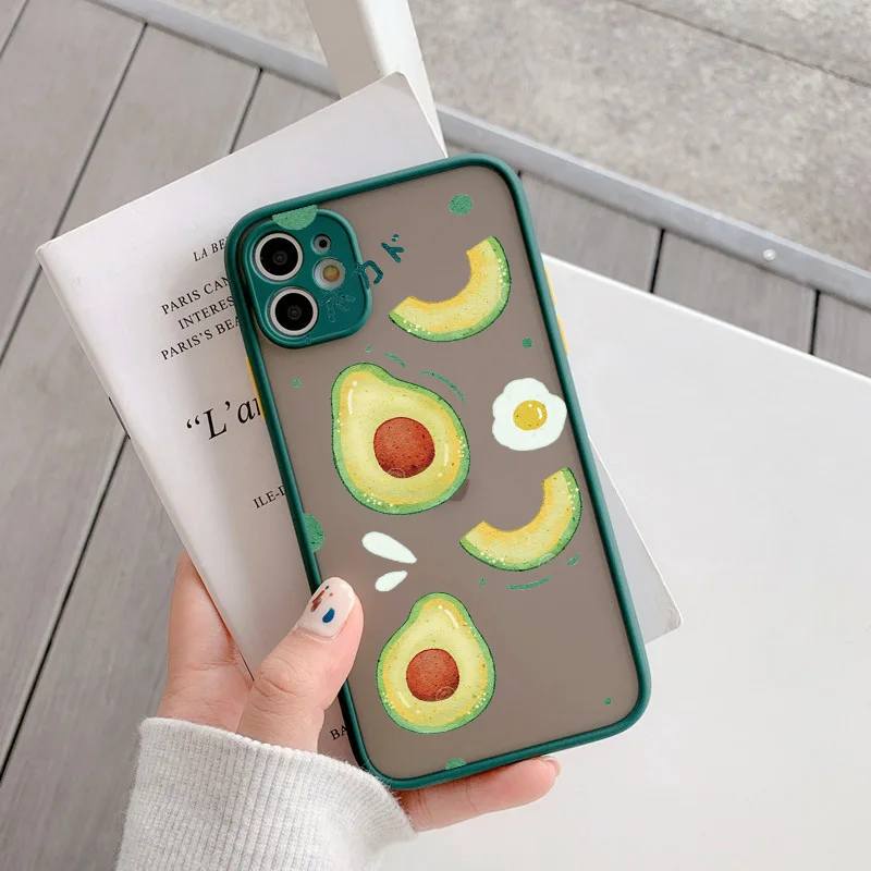 

Cute Cartoon Fruit Avocado Watermelon Berry Phone Case for iphone 6s 7 8 plus SE 2020 X XR XS MAX 11 Pro Max 12 mini Hard Cover