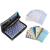 all in one cash budget binder envelope system wallet with 12 budget envelopes12 sheets labels for budgeting and saving money