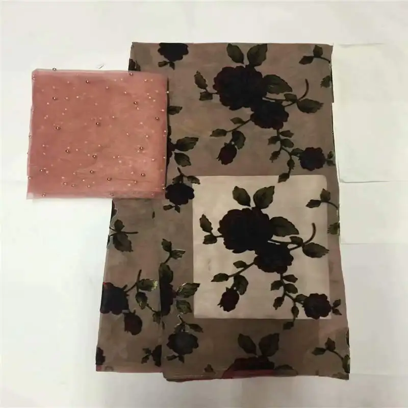 Высококачественная африканская Бархатная ткань с принтом 5 + 2 ярдов для дам