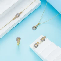 2021 july trend of 18k gold jewelry sets a set of women accessories necklace earrings ring bangle on hand