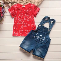 cutemoon baby boys summer clothes newborn kids clothing sets for boy short sleeve shirts jeans cool denim shorts suit