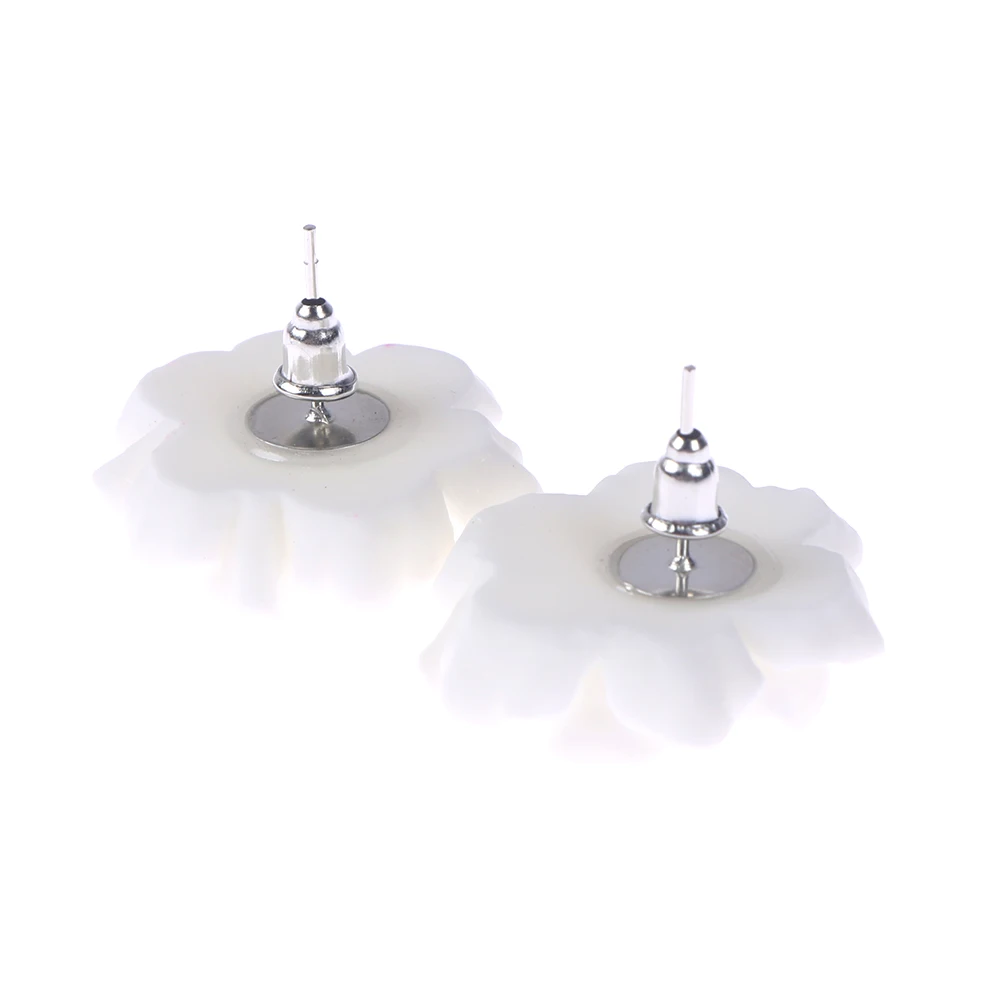 1 пара серьги-гвоздики простая белая свадебная обувь с украшением в виде цветов