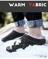 waterproof men winter warm home slippers indoor plush flock shoes non slip outdoor walking footwear size 48 zapatillas hombre