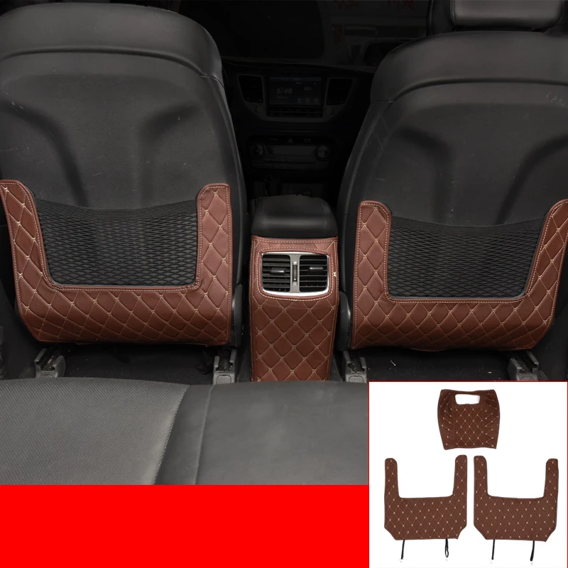 ?? Lsrtw2017ファイバー革車後部座席アームレスト抗kichマットヒュンダイツーソン2015 2016 2017 2018アクセサリープロテクター自動