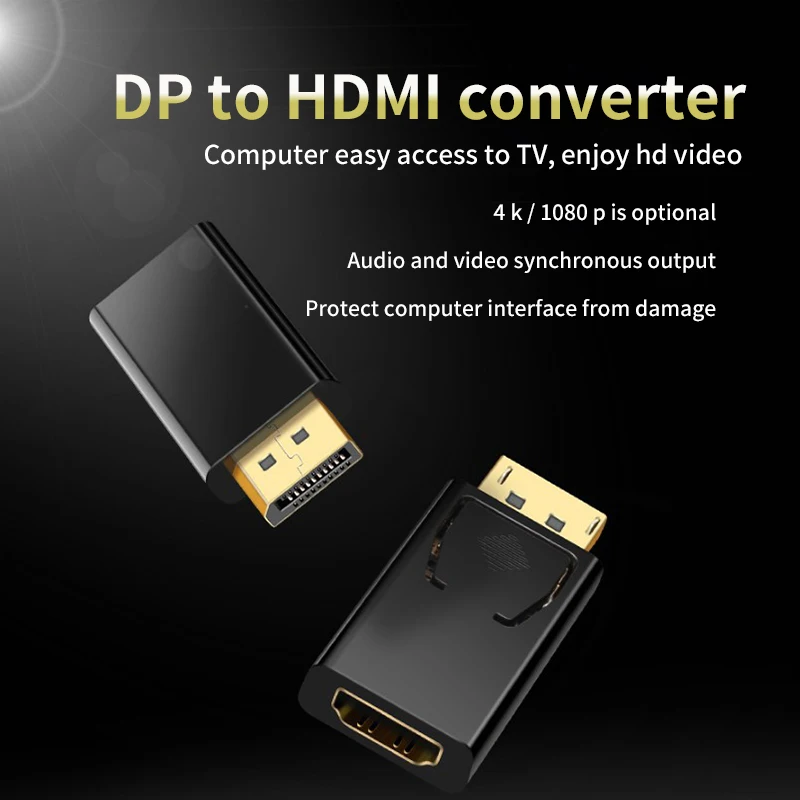 Мини DP штекер-HDMI гнездо конвертер порта дисплея адаптер видео аудио разъем